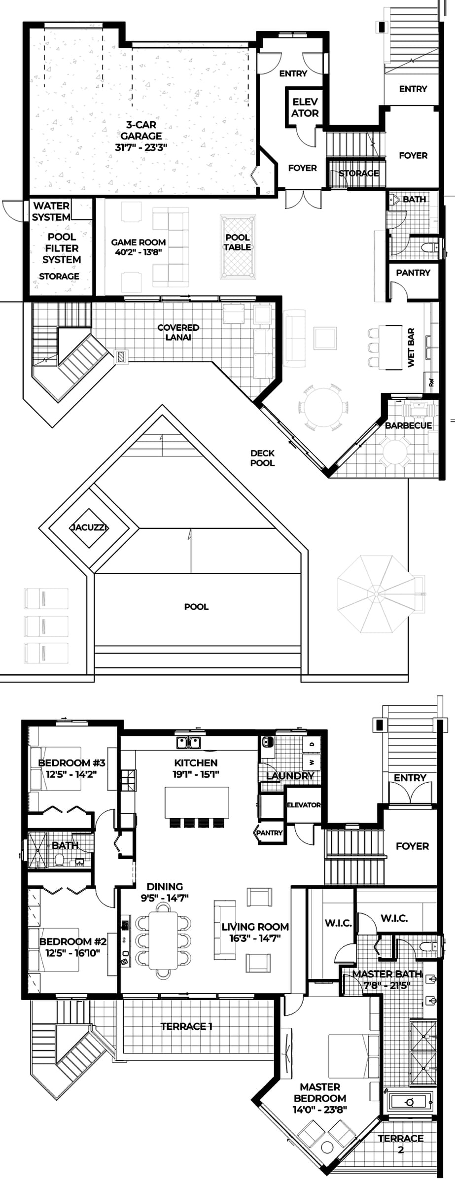 Skythes 2D floor plan with dimensions
