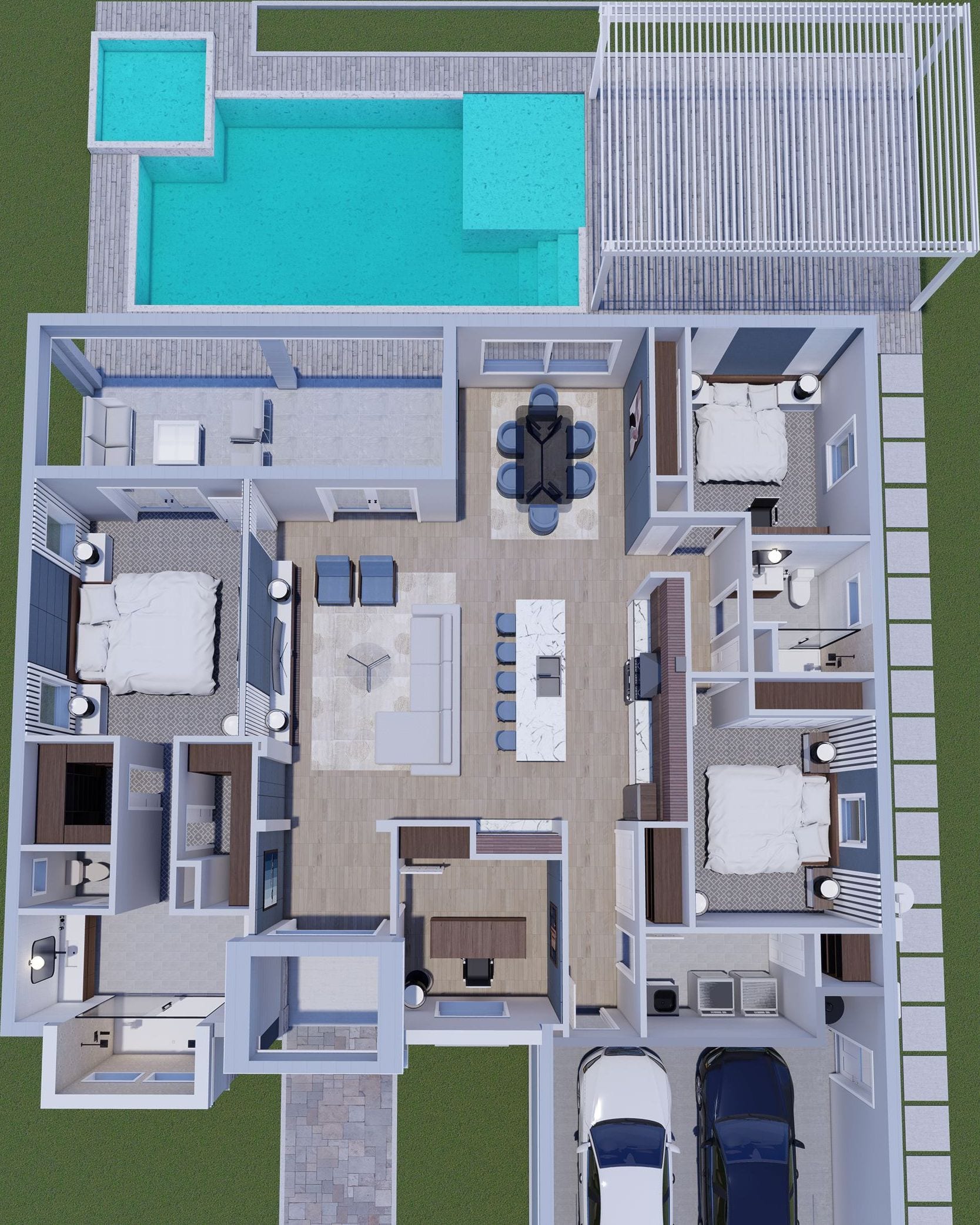 Somanta 3D floor plan, top-down