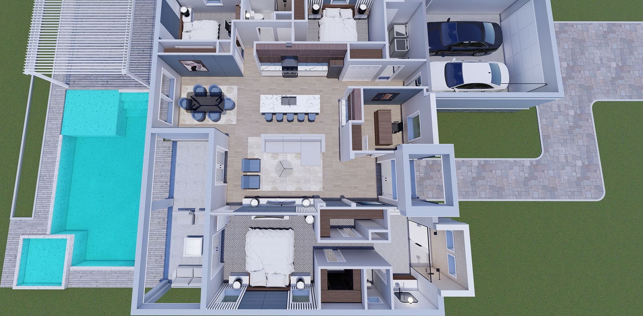 Somanta 3D floor plan, side view
