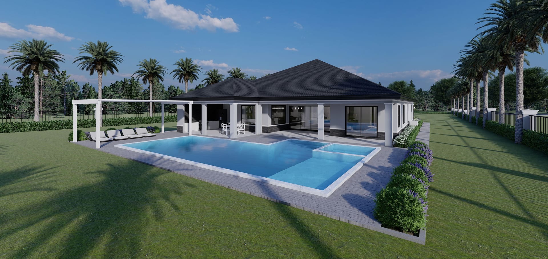 Styx M1 (3 Car Garage) rear facade