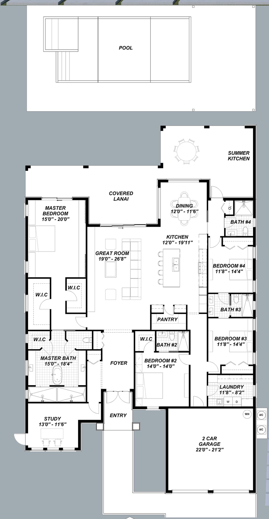 Styx 2D floor plan with dimensions
