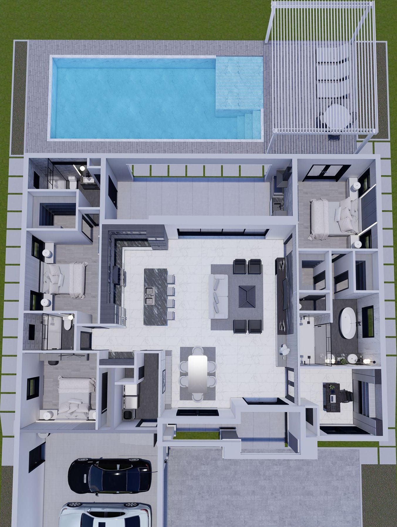 Talaus M2 3D floor plan, top-down