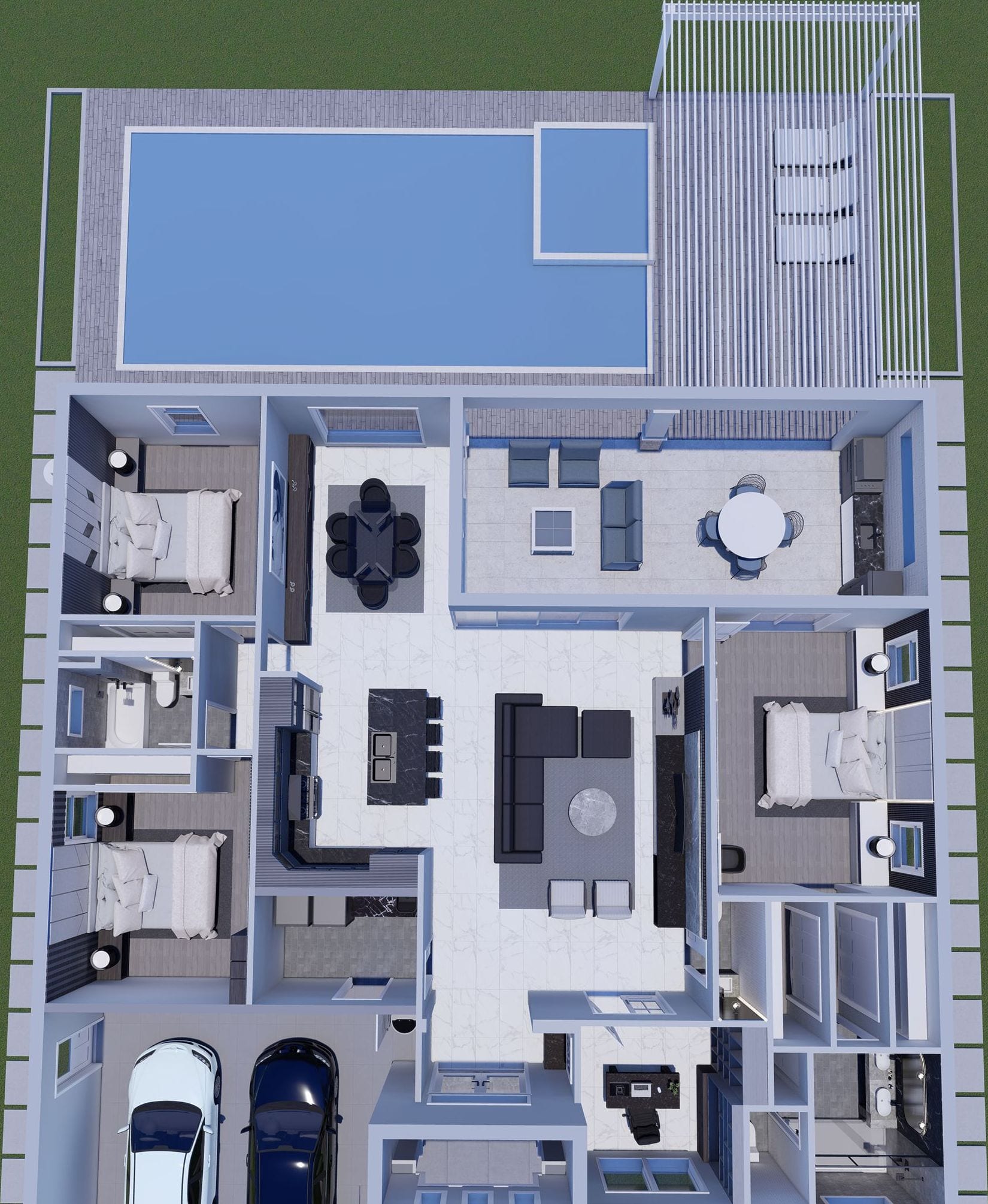 Telamon 3D floor plan, top-down