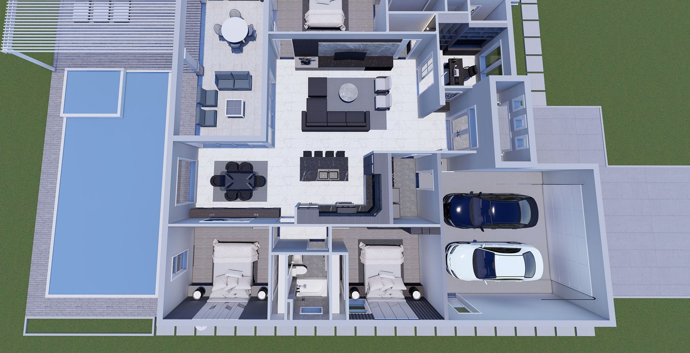 Telamon 3D floor plan, side view