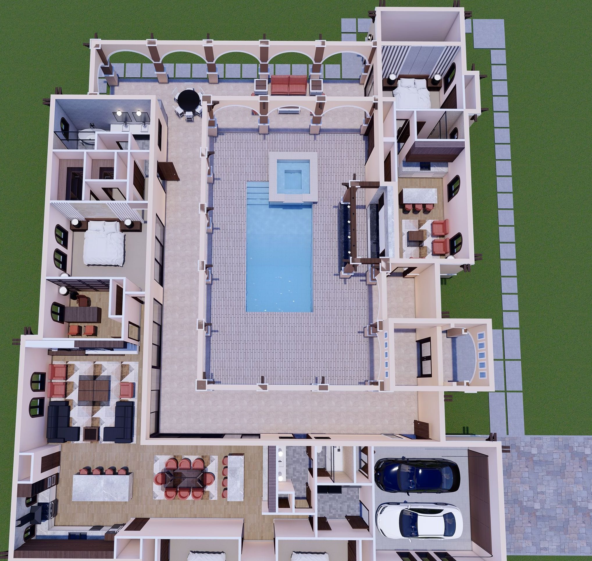 Tethys 3D floor plan, side view