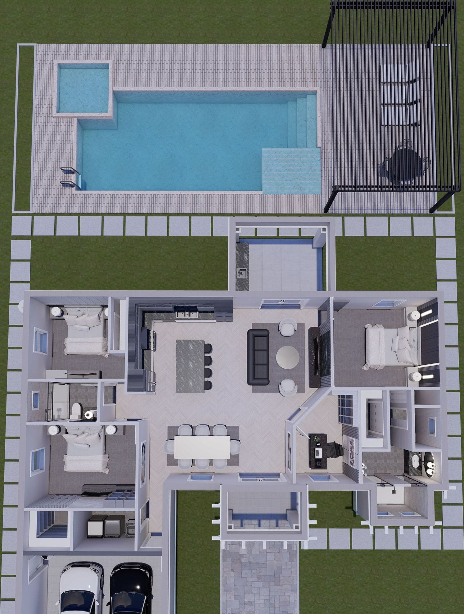 Thalia 3D floor plan, top-down