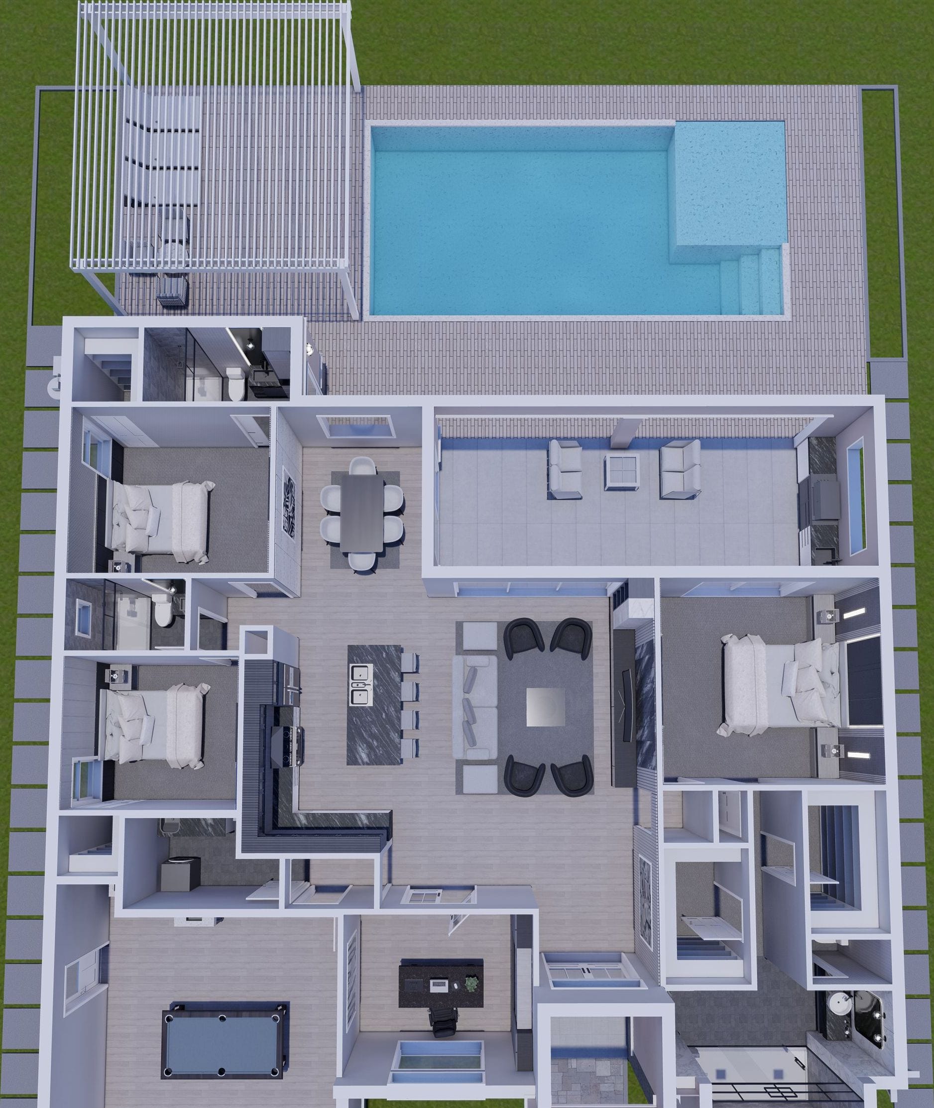 Theia 3D floor plan, top-down