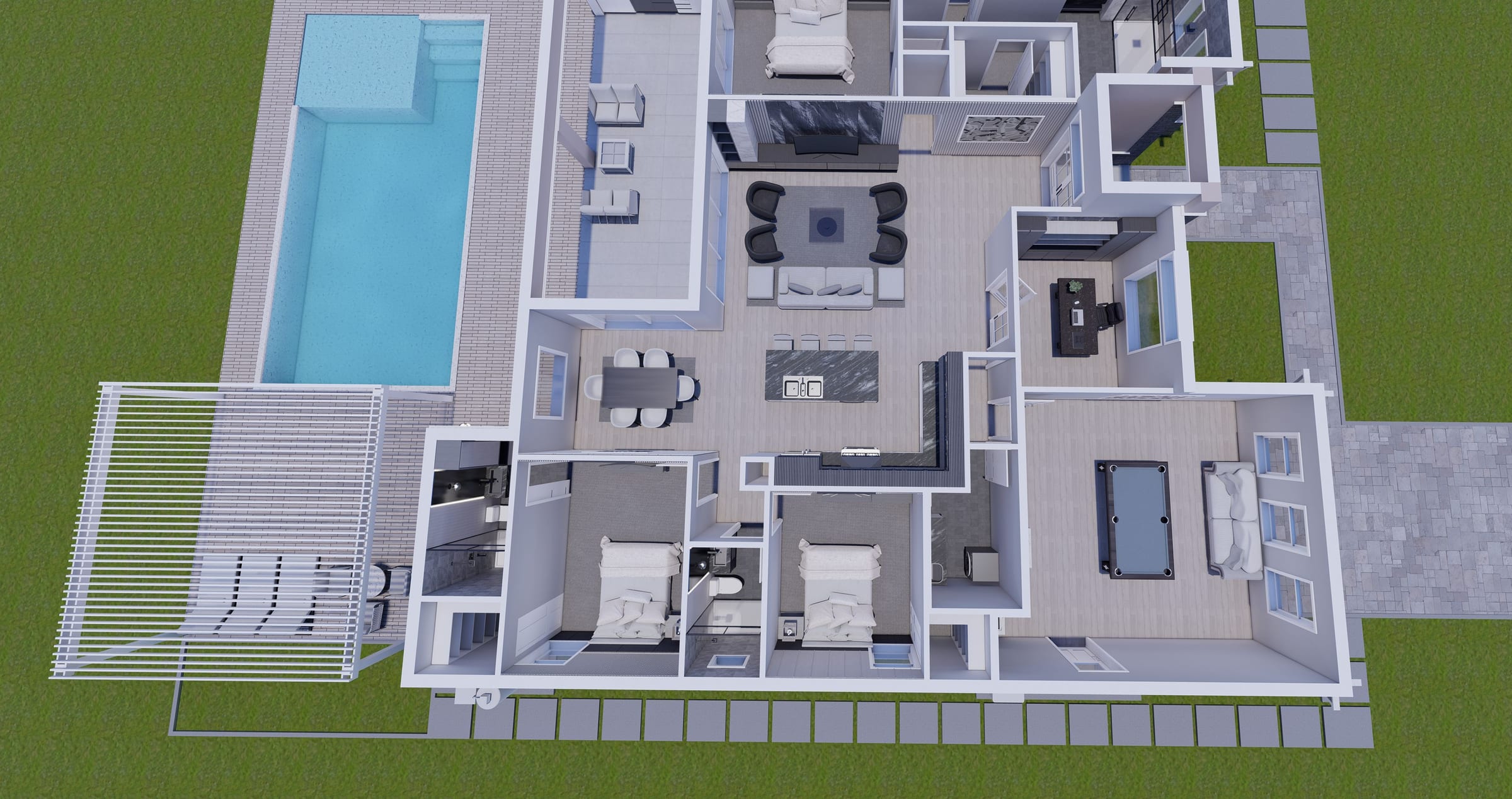 Theia 3D floor plan, side view