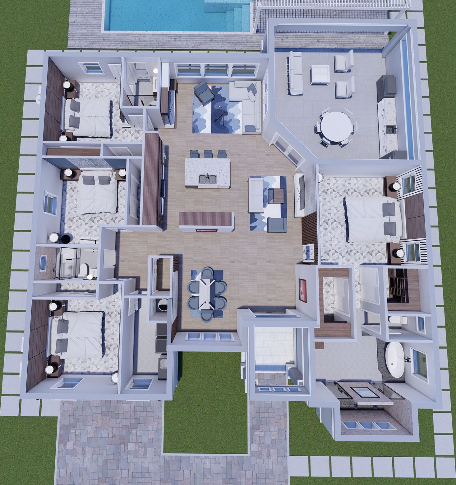 Theros 3D floor plan, top-down