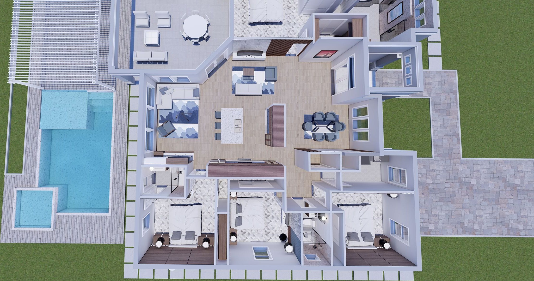 Theros 3D floor plan, side view
