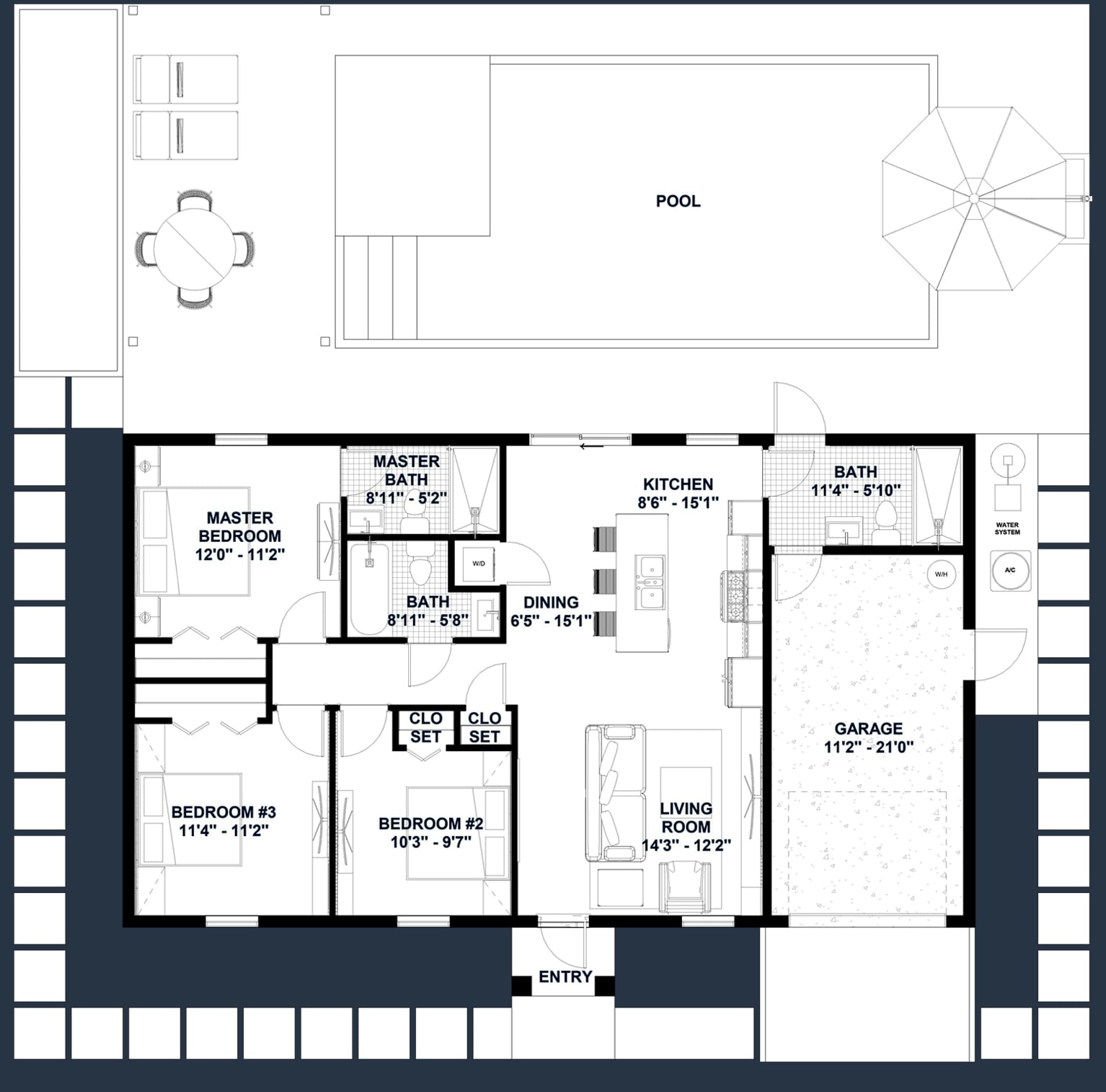 Tiresias M1 2D floor plan with dimensions