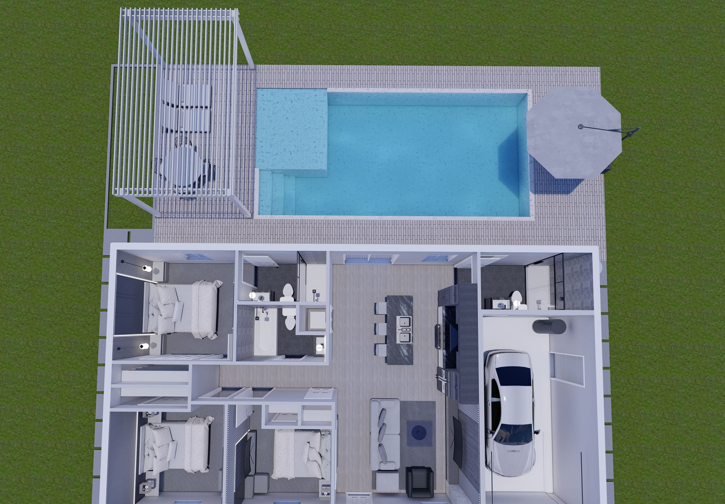 Tiresias M1 3D floor plan, top-down