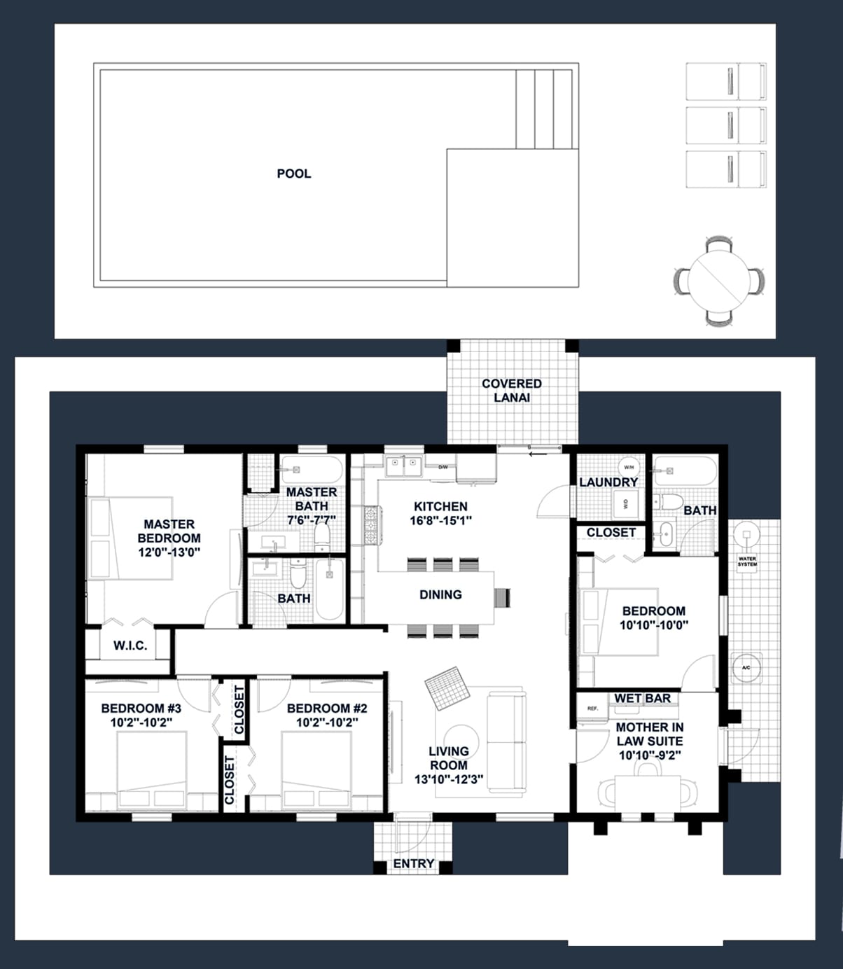 Tiresias M2 2D floor plan with dimensions