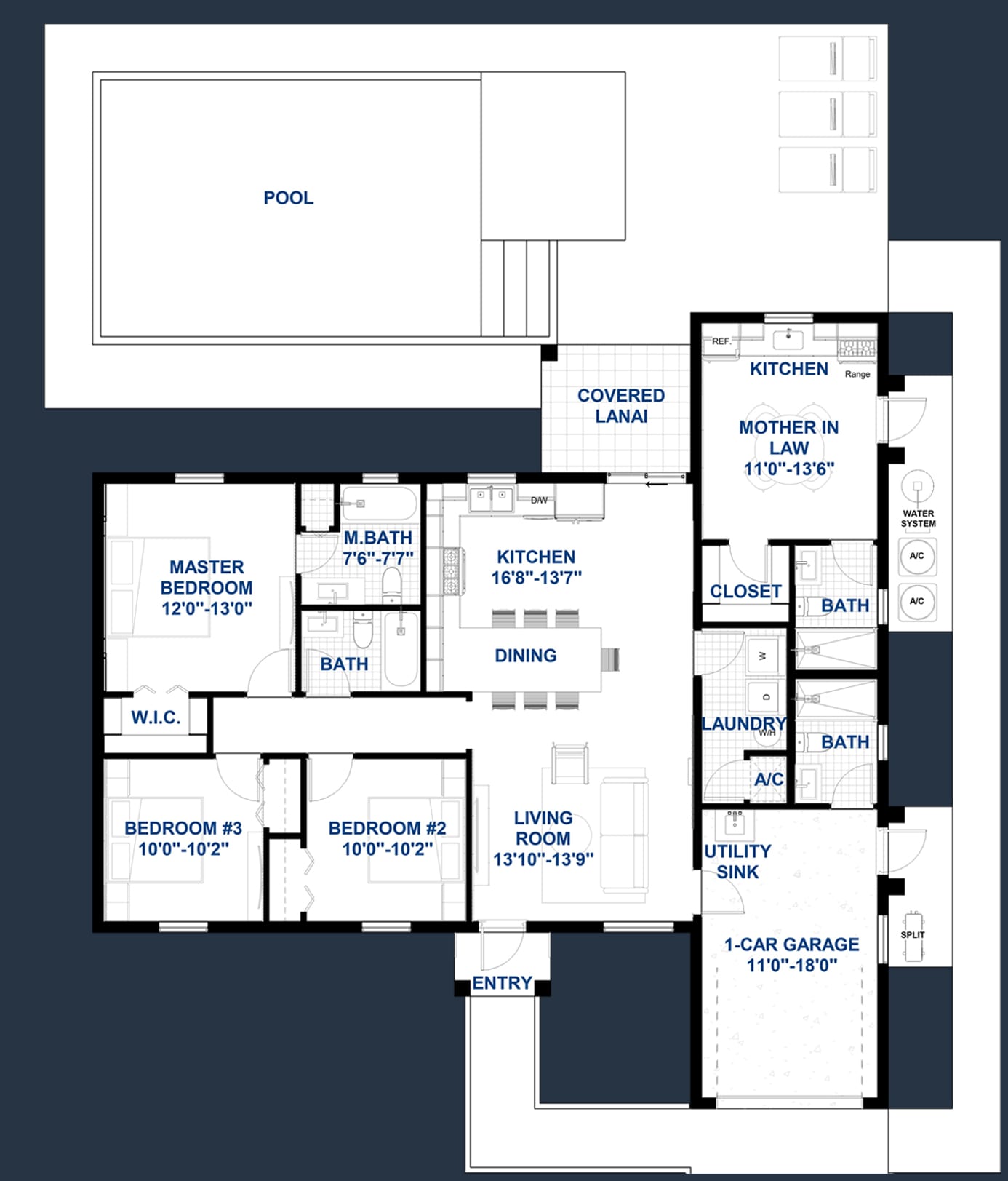 Tiresias M3 2D floor plan with dimensions