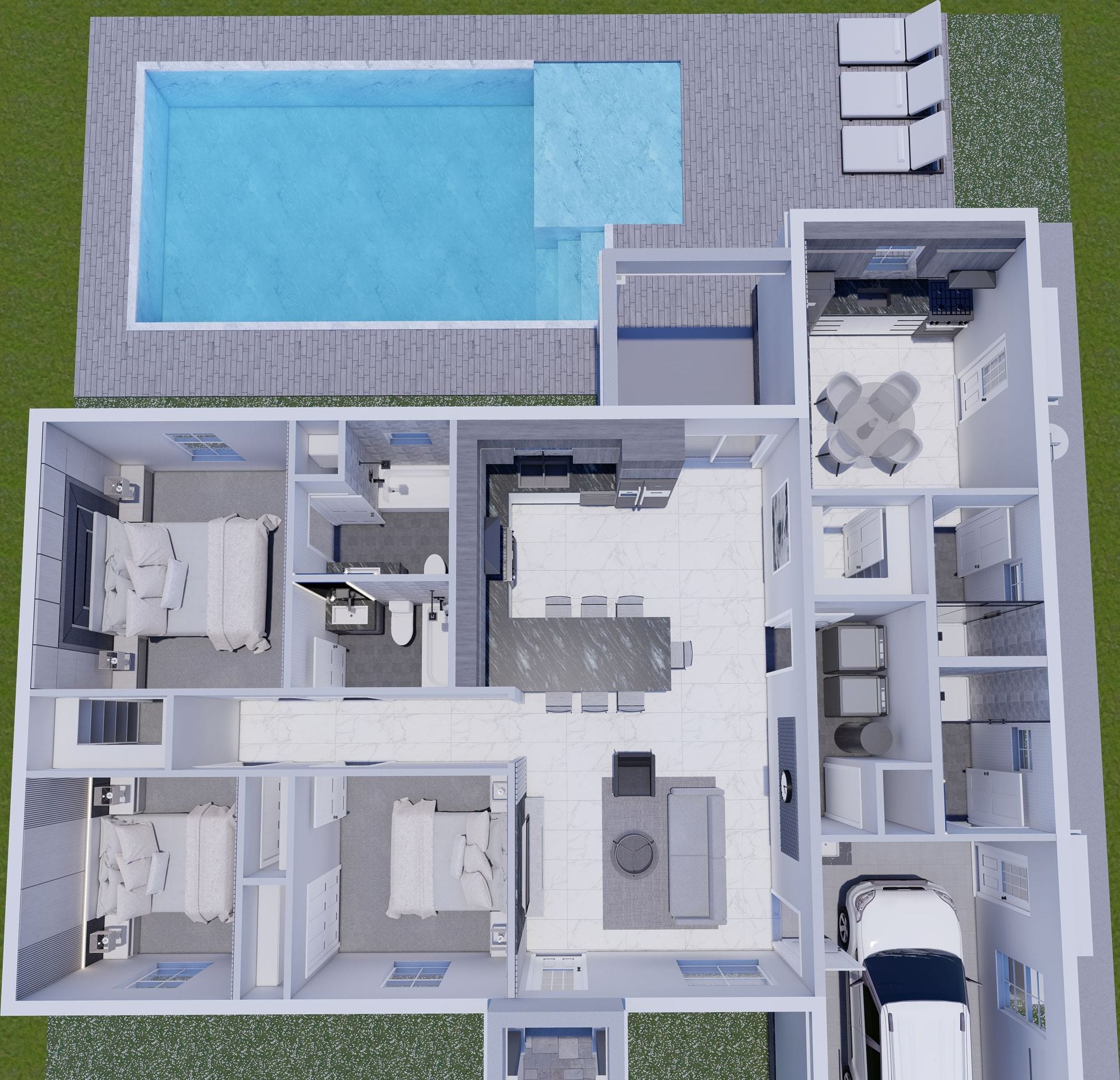 Tiresias M3 3D floor plan, top-down