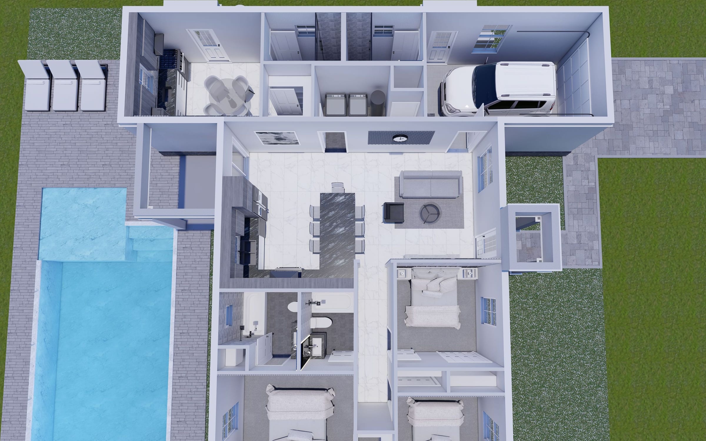 Tiresias M3 3D floor plan, side view