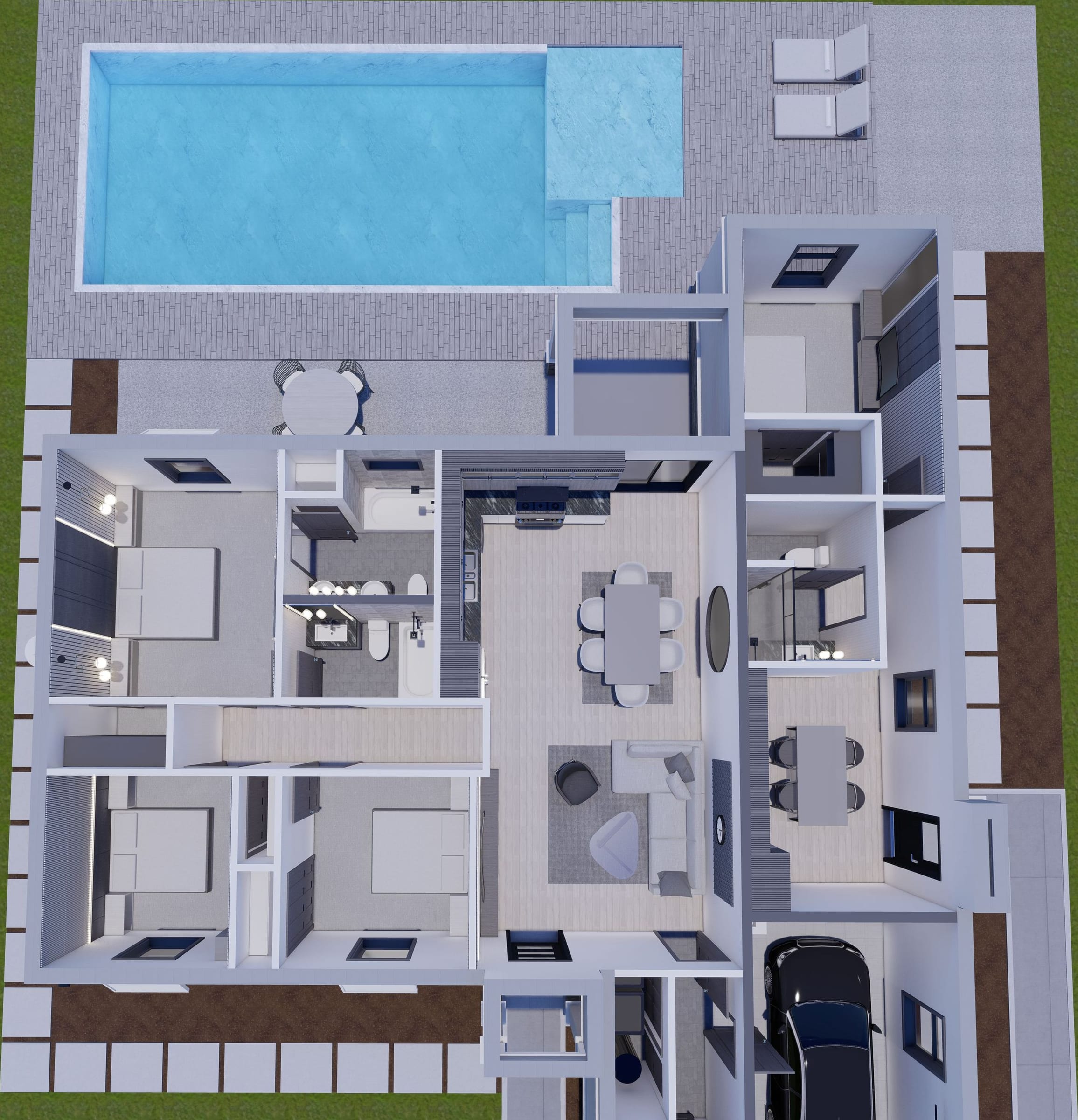 Tiresias M5 3D floor plan, top-down