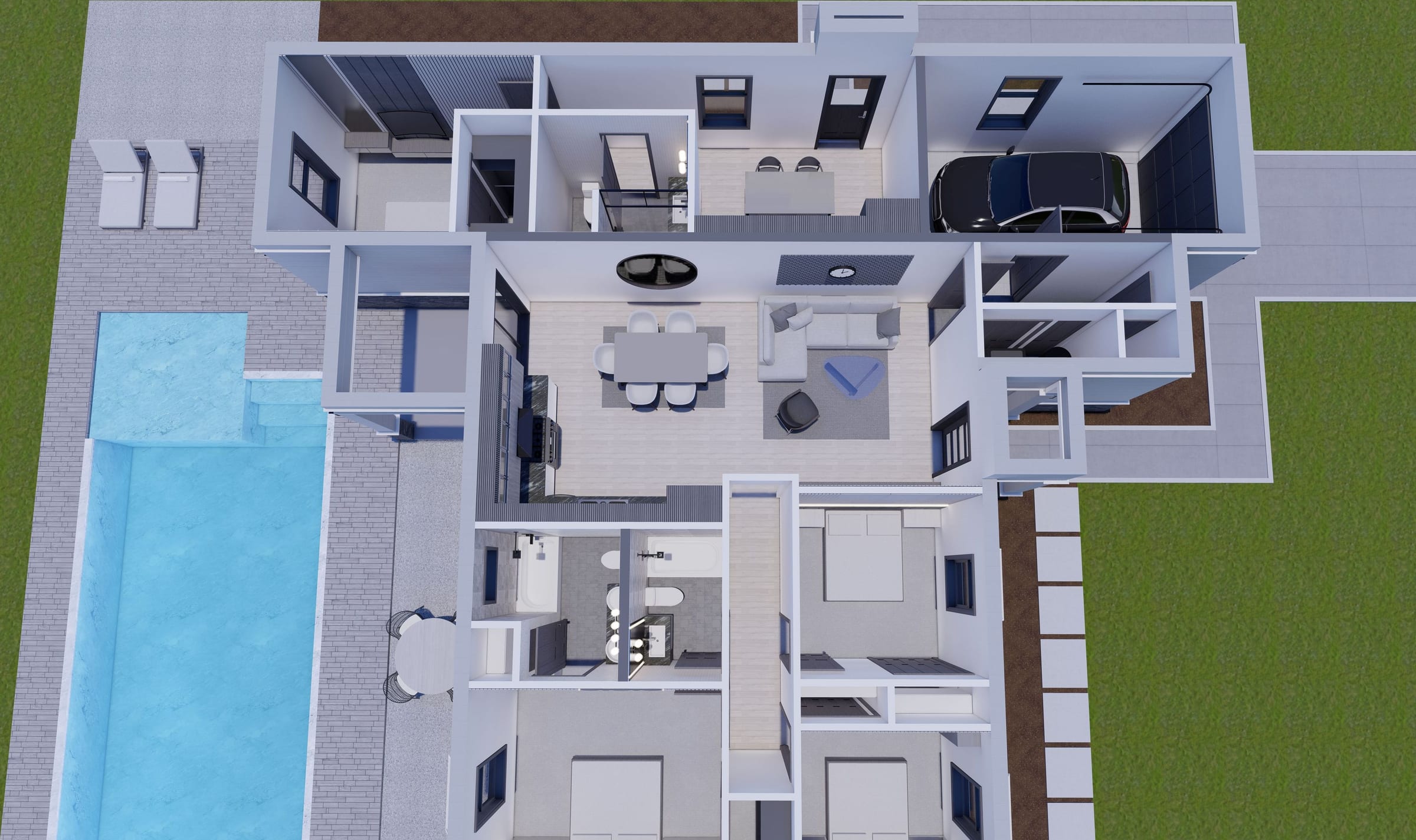 Tiresias M5 3D floor plan, side view