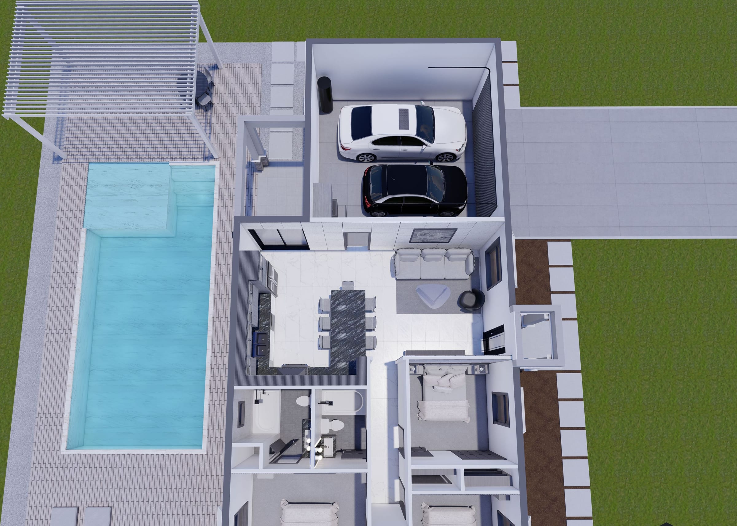 Tiresias M6 3D floor plan, side view
