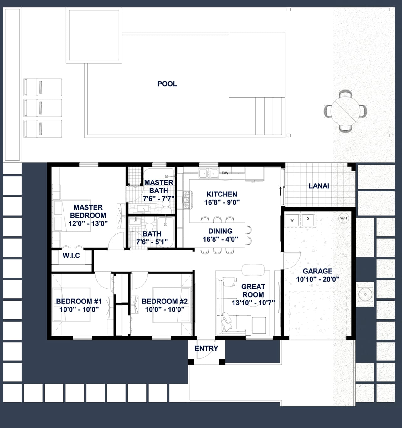 Tiresias 2D floor plan with dimensions