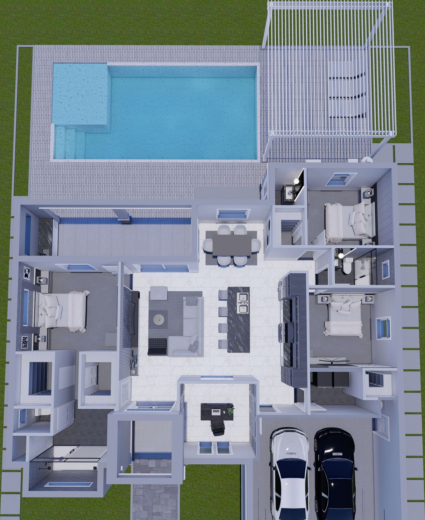 Typhon M1 3D floor plan, top-down
