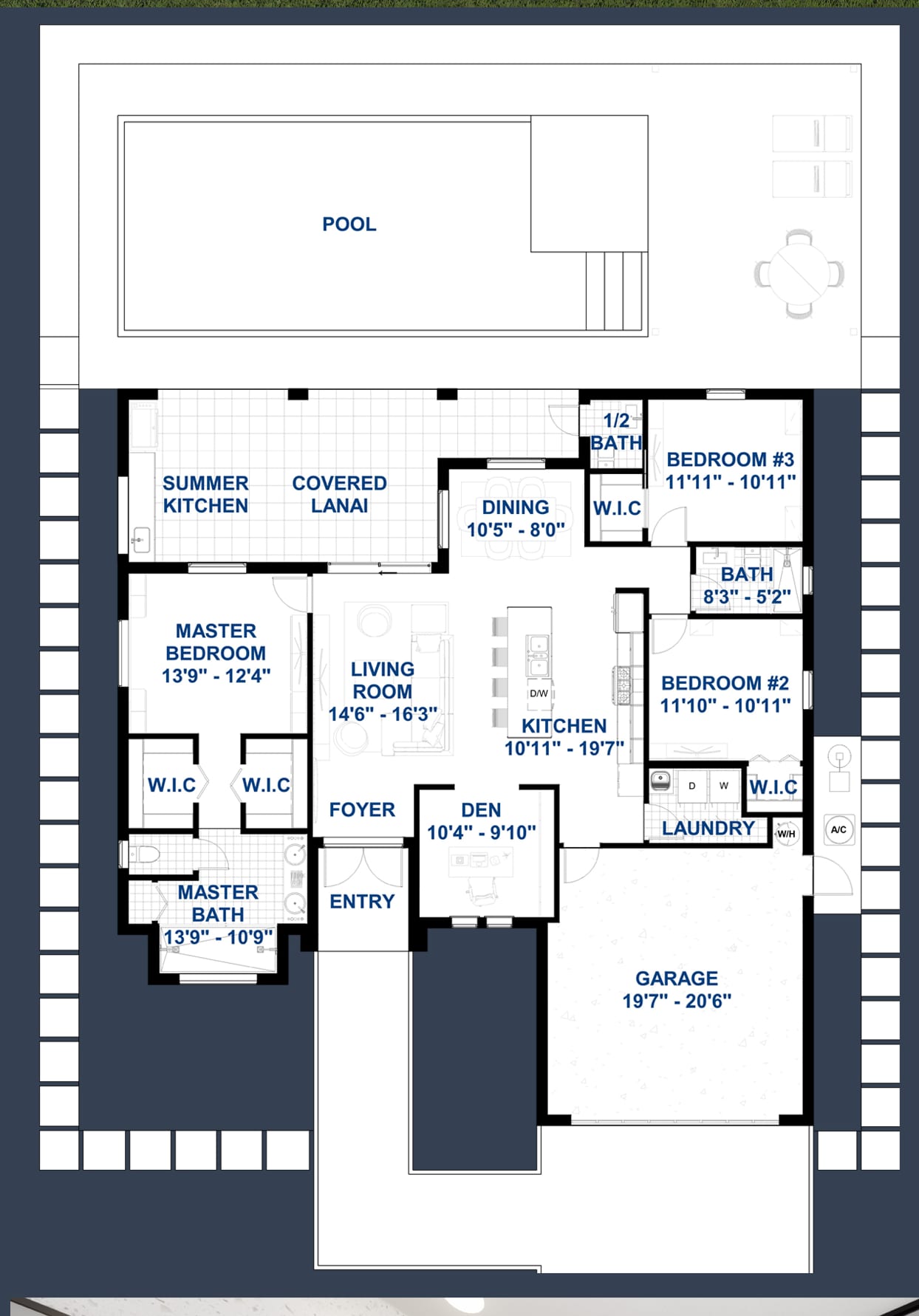 Typhon M2 2D floor plan with dimensions