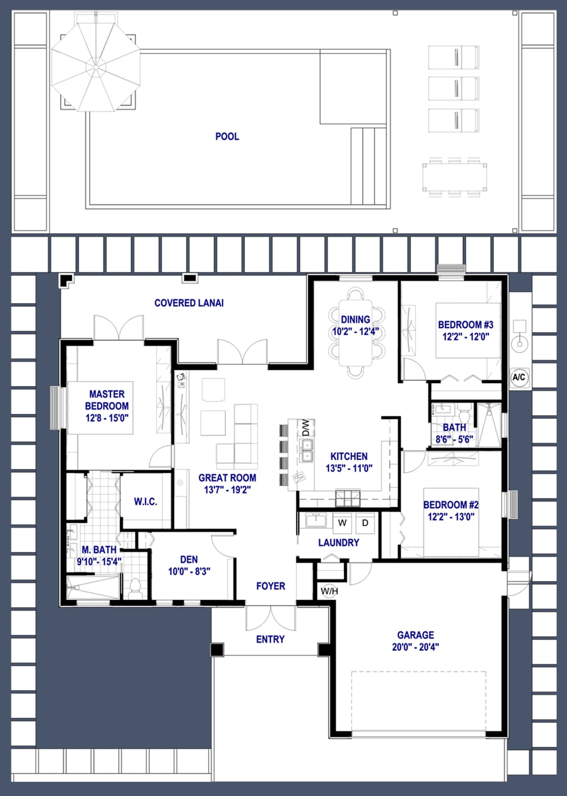 Yateras 2D floor plan with dimensions